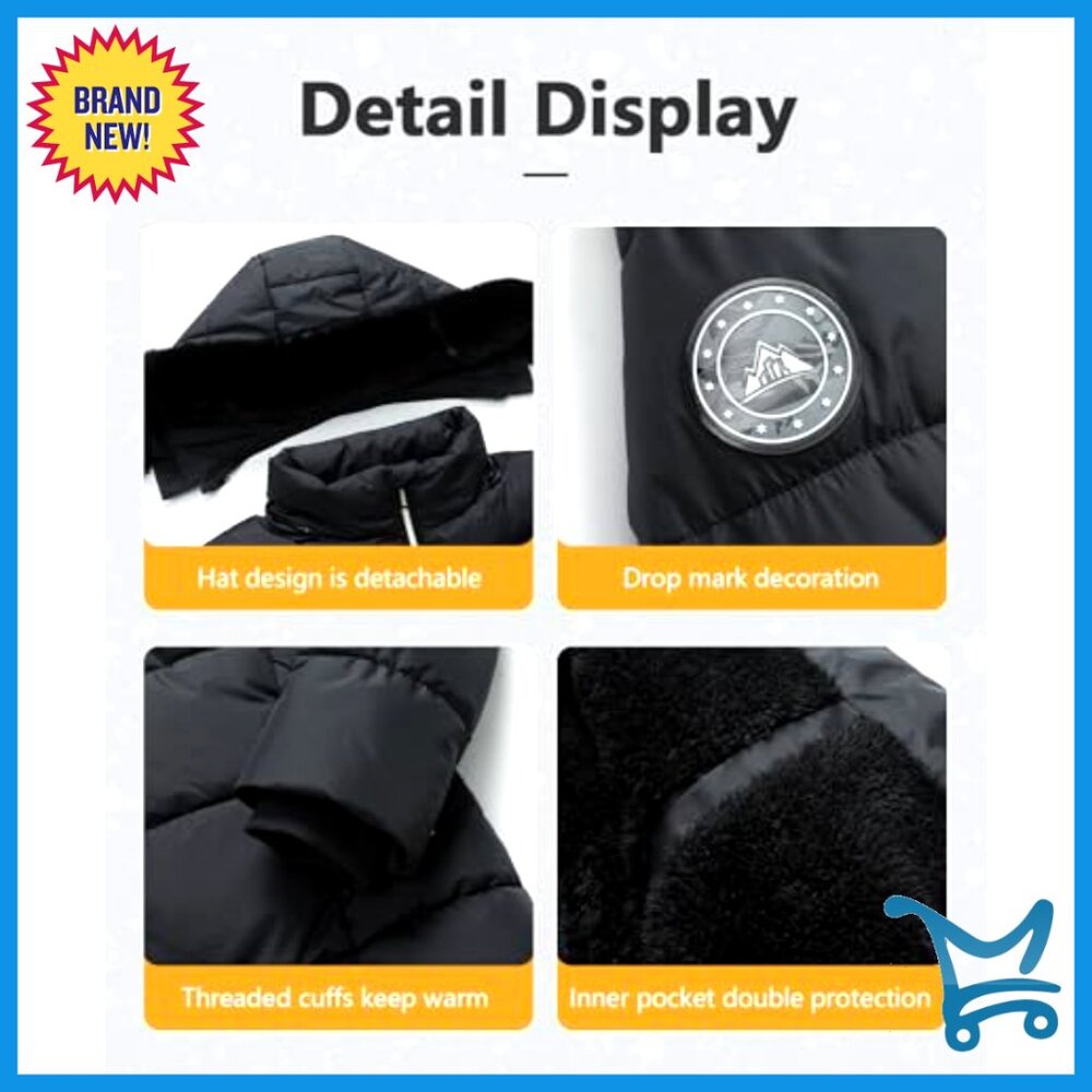 Winter Windproof Waterproof Down Puffer Jacket Ho… - image 5